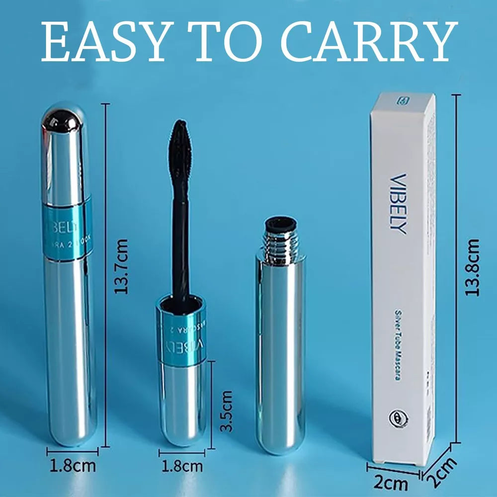2 In 1 Vibely Mascara 5x Longer Waterproof Cosmetics For Natural Lengthening And Thickening No Clumping 4d Silk Fiber